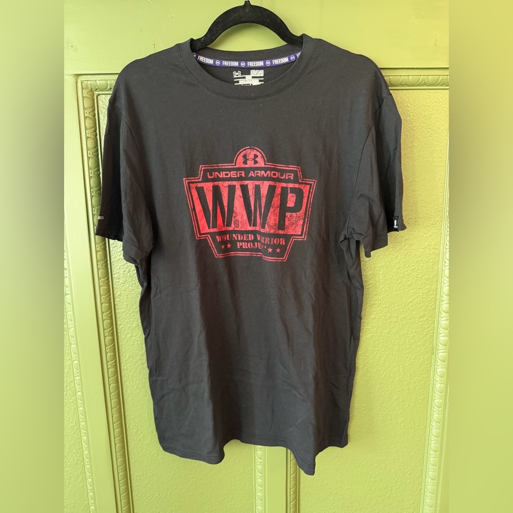 Unisex Under Armour Black Tee with Red Graphic
